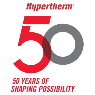 Hypertherm 50 years of Shaping Possibility logo
